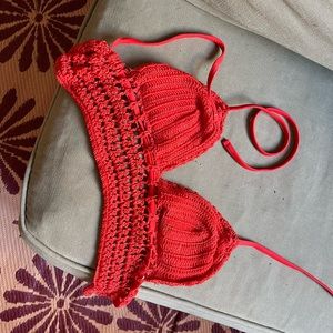 Orange/red festival or bikini top size M